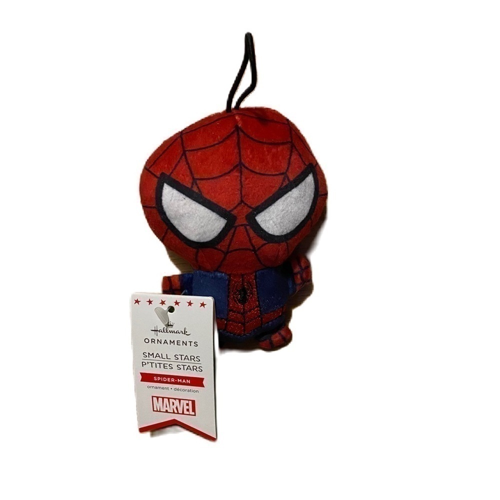 Marvel Spider-Man Plush Christmas Ornament Hallmark Red Blue Kids NEW Stuffed